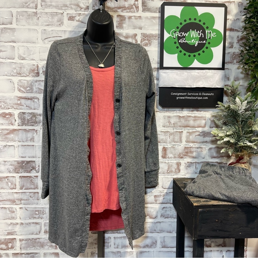 Cuddl Duds lounge wear small Gray Button-Up Cardigan with joggers
